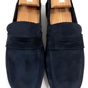 Elegant Navy Suede Men's Loafers